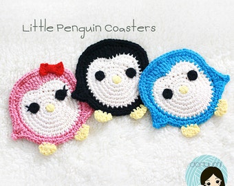 Little Penguin Coasters Crochet Pattern