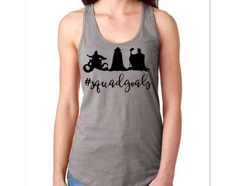 Squad Goals Villains Cute Women's Disney Shirt with Ursula the Evil Queen and Maleficent Fitted Tank Top Great for a trip to Disney