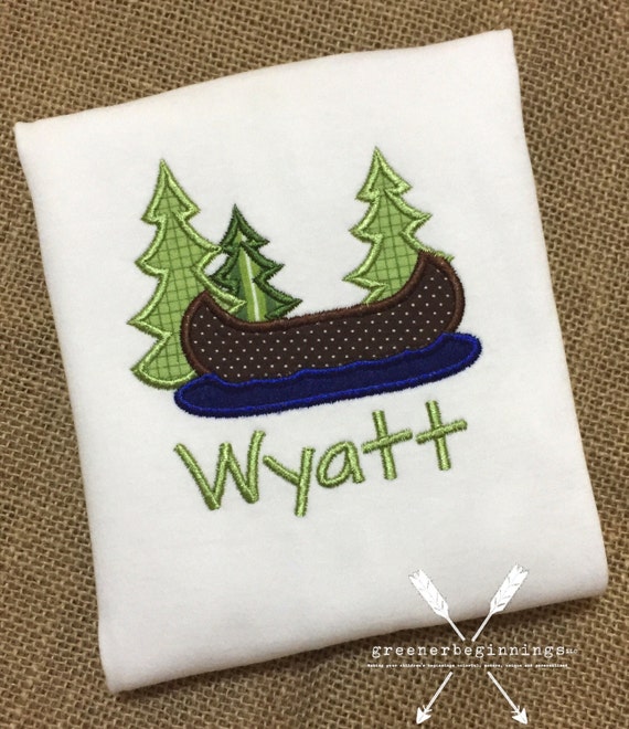 Canoe Shirt / Canoe Kayak Applique / Camping Shirt / Lake