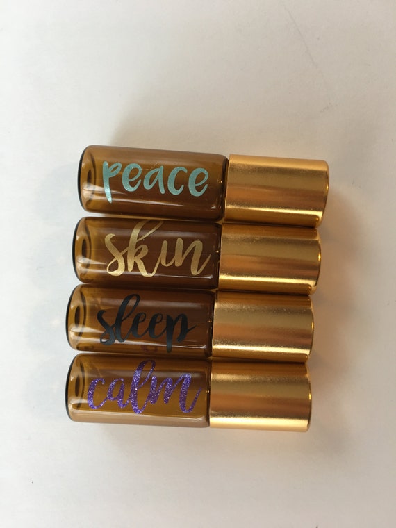 Customizable 5 ml Roller Bottle Labels combination of 5 10