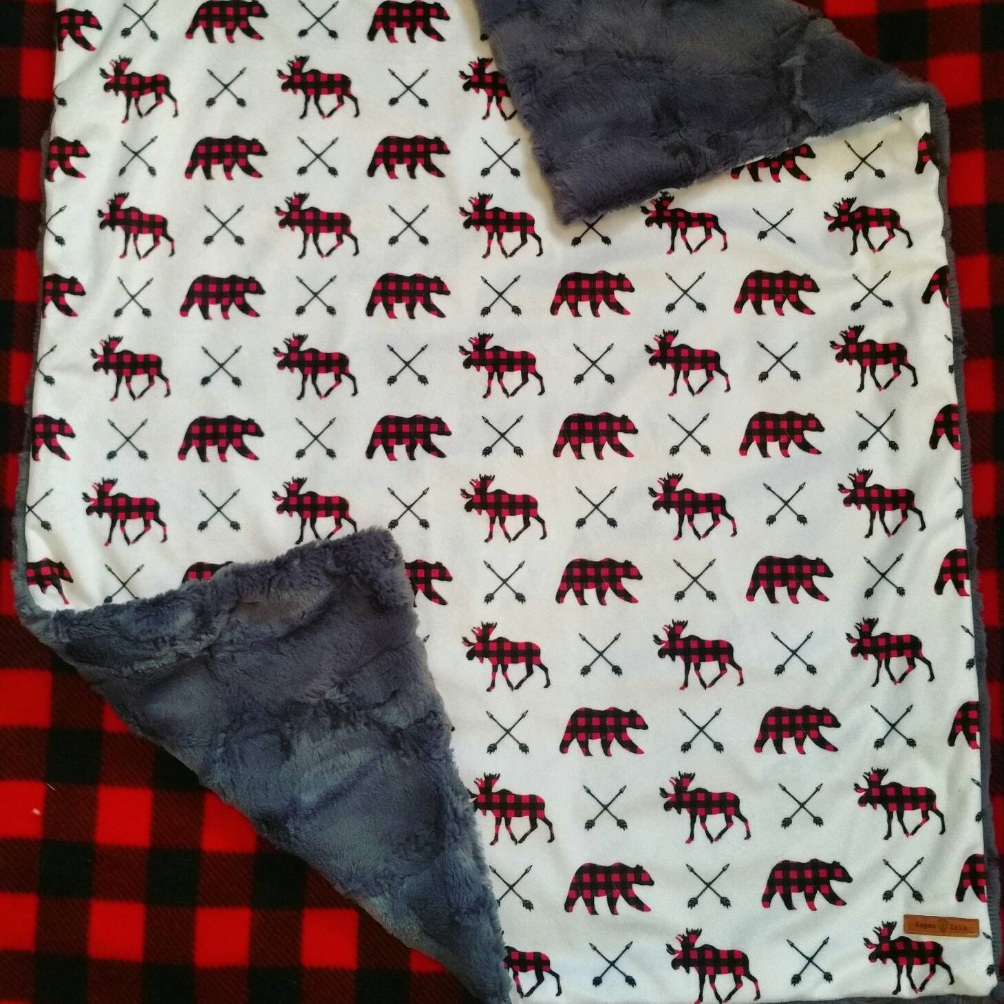 Buffalo Plaid Baby Blanket Buffalo Check Moose Buffalo Check