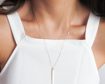 Bar Pendant Necklace,Vertical Bar Necklace Personalized,Silver,Gold Initial Necklace,Bridesmaid Jewelry Set of 6,4,5,7,Bridesmaid Gift Set