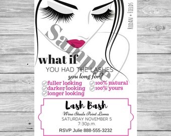 Rodan and Fields Invitation - Lash Bash - Lash Boost - Lashboost - product launch party - digital download - printable
