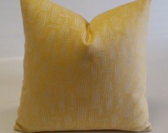 Sunny golden yellow pillow cover, indoor/outdoor fabric, woven Jacquard, designer fabric, 18x18,20x20,lumbar, bolster cover, yellow pillow