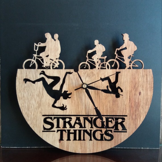 Stranger Things clock Wood Clock Gifts for Her Gifts for