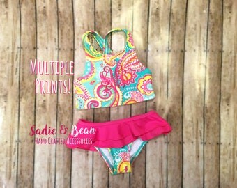 Monogrammed swimsuit, Monogrammed bathing suit, personalized swimsuit, Toddler swimsuit, ruffle swimsuit, monogrammed bikini, girls swimwear