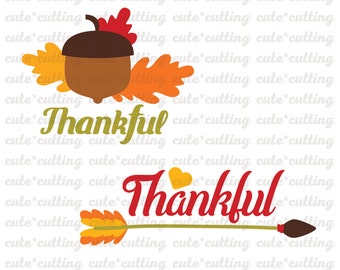 Thankful svg Thanksgiving svg Turkey day svg dxf jpeg cutting files for Silhouette Cameo, Portrait, Curio, Cricut