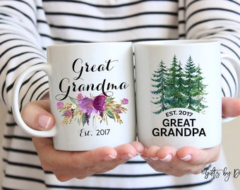 Great Grandma Great Grandpa mug set, coffee mug, Great grandparents gift, grandma gift, grandpa gift, baby announcement pregnancy, m324-5