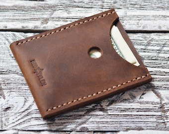 Mens Card Wallet Minimalist Leather Card Wallet Business Card holder Minimalist card case/Gift for father Slim Wallet Groomsmen gift