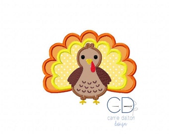 Turkey Applique Design, Turkey Embroidery Design, Thanksgiving Applique Design, Thanksgiving Embroidery Design