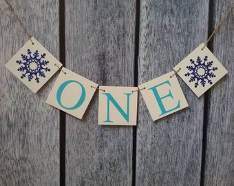 first birthday banner, winter onederland high chair banner, boy first birthday banner, one birthday banner, first birthday sign, blue banner