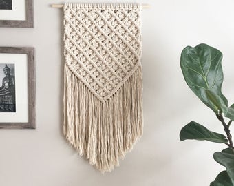 Large macrame wall hanging / large lattice weave / woven wall hanging / wall tapestry / textile wall hanging / macrame mural