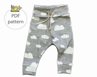 Baby pants sewing pattern, jogger pants pattern, baby leggings pattern, child's pants sewing pattern, baby sweatpants pattern