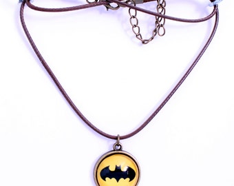 Batman Symbol Necklace or Keychain Bat Crest