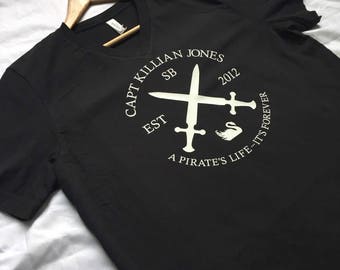 Captain Killian "Hook" Jones Logo Shirt / Captain Hook / Once Upon A Time / Disney Pirate Shirt / Disney Shirt / Adult Disney Shirt / Pirate