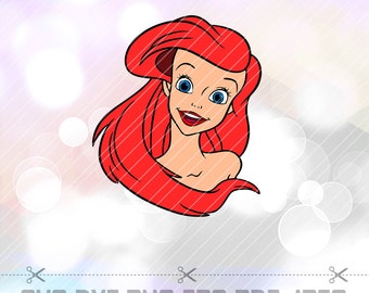 Little Mermaid Ariel SVG DXF Png cut File Cricut Silhouette ScanNcut Birthday Party Decoration Decal Vinyl Scrapbooking Heat Transfer Tshirt