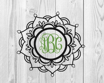 Mandala Monogram Decal Design, Mandala, SVG File, Monogram, Cricut Design