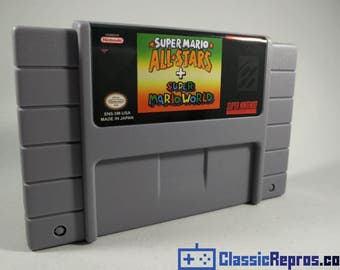 Super Mario All Stars + Super Mario World - Super Nes Reproduction Game - USA/NTSC Version - Fast US Shipping