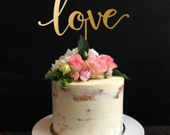 Love Cake Topper, Wedding, Anniversary, Bridal Shower, Engagement Party Cake Topper