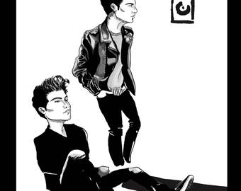gemeliers, twins, music, singers, fan art, drawing, illustration,