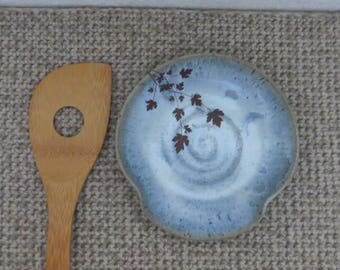 Spoon Rest - Handmade Stoneware Pottery Ceramic - Sky Blue - Ivy