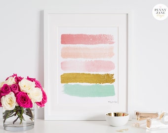 Abstract Art Print, Paint Strokes Art, Abstract Digital Painting, Abstract Wall Art, Digital Art, Nursery Art Print, Office Decor Art