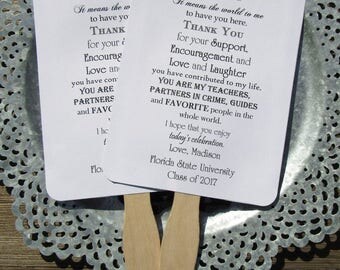 Graduation Party Favors - Graduation Fans - Graduation Party Decorations - Grad Party Favors - High School Grad - College Graduation Favors