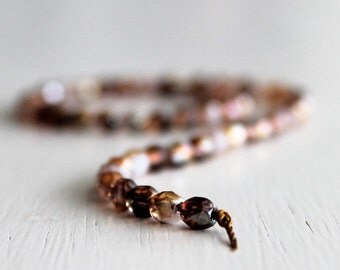 50 White Tortoise Shell Celsian Faceted 4mm Czech Glass Rounds