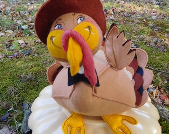 Annalee Mobilitee Thanksgiving Turkey Felt Doll Vintage 1989