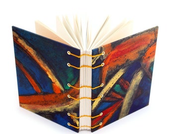 Black and Yellow Monotype Journal - handmade by Ruth Bleakley