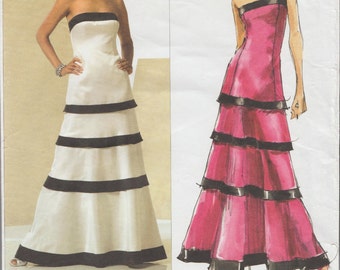 Vogue 2930 / Designer Sewing Pattern By Tom And Linda Platt / Strapless Dress Gown / Sizes 16 18 20