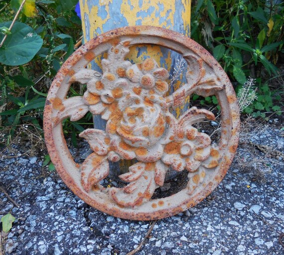 Vintage Cast iron garden trivet Decorative by SalvageRelics