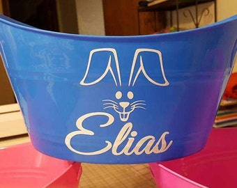 Easter Decal Personalized - DIY Easter Basket Decal - DIY Easter Bucket Kit - Personalized Decal - Personalized Vinyl Decal