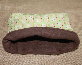 MEDIUM Green Reindeer pouch for small pocket pets- guinea pigs, rats, rodents, hedgehogs...