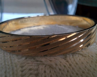 Vintage Monet Bangle Bracelet - Gold Tone