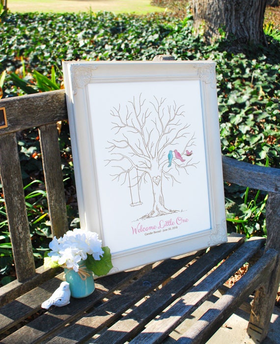 Baby Shower Thumbprint Tree Guest Book Alternative Gender