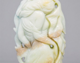 CRAZY SUMMER SALE! 50% Off orders 150 or more. Use code HALFOFF150 - Master Carved Amazonite Beauty Pendant Bead