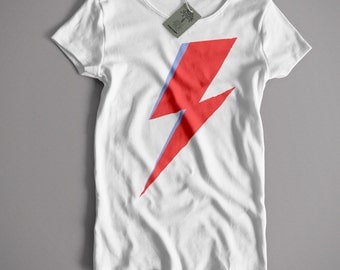 Inspired by David Bowie T Shirt - Aladdin Sane Flash Classic 70's Glam Rock T shirt