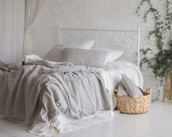 Linen Duvet Cover Natural: King, Queen, Full, Twin Stonewashed Eco friendly - Custom size