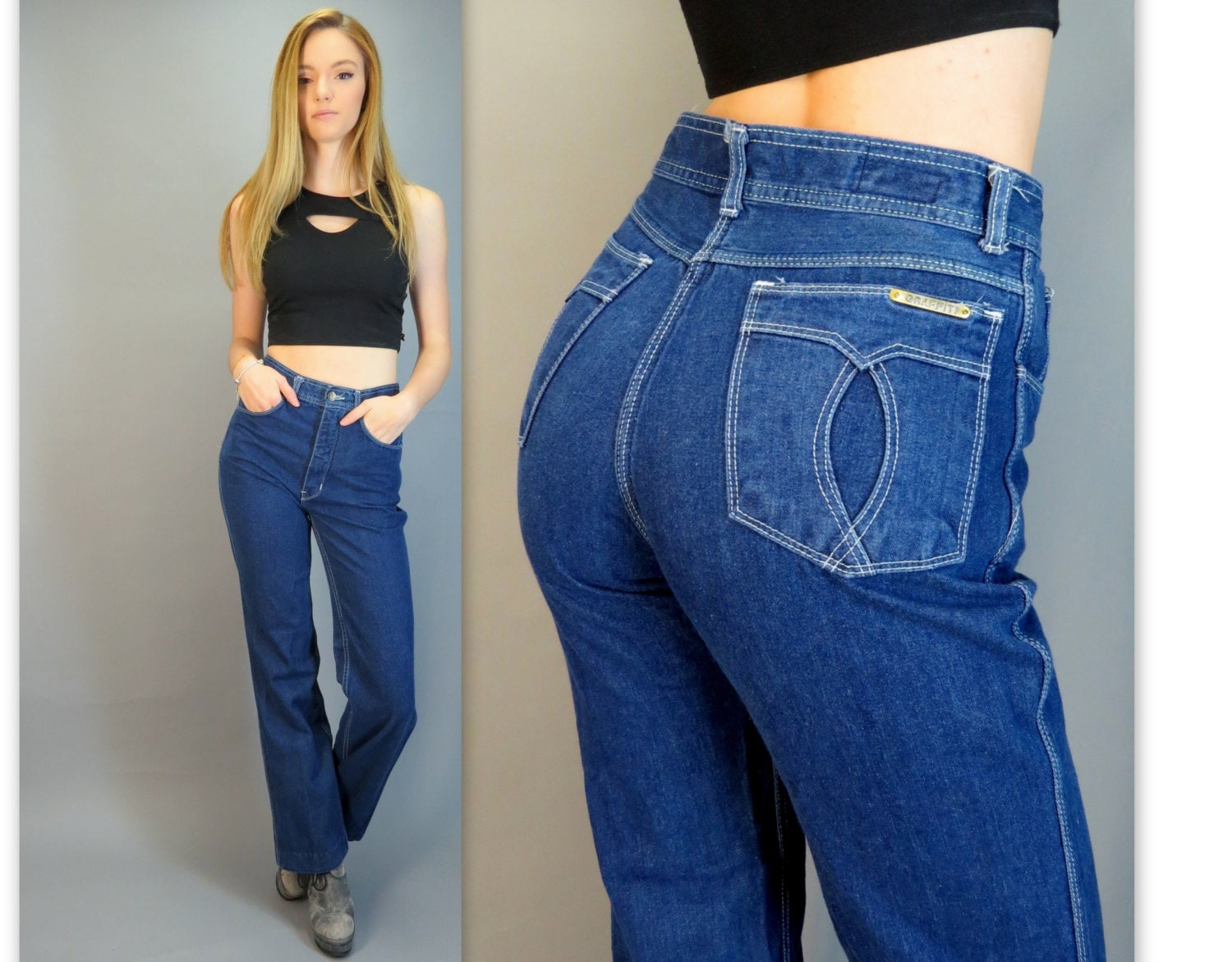 were high waisted jeans popular in the 70s