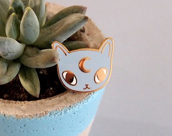 Moon cat enamel pin - Cat pin - Enamel pin - Enamel cat pin - I like cats - Cat lapel pin - Cat jewellery - Cat gifts - Cats - hard enamel