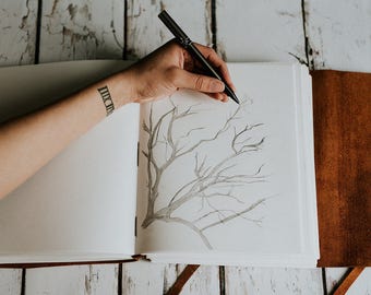 Leather Sketchbook, Leather Journal Notebook