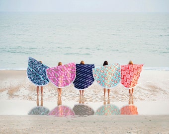 Monogram Round Beach Towels, Sand Circle Beach Towels, Personalized Beach Towel, Bridesmaid Gift, Bridal Shower Gift, Gifts For Her