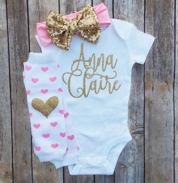 Personalized Baby Girl Outfit Baby Girl Clothes Newborn Girl