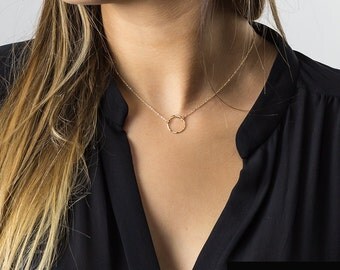Karma Necklace • Open Circle Necklace • Easy Gift Idea - Best Selling Everyday Necklace • Dainty Circle Outline Necklace • LN132_15