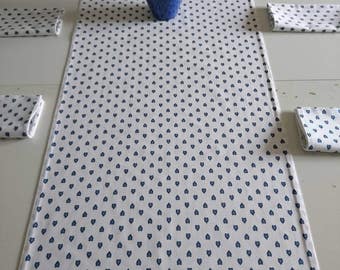 In cotton, provencal pattern reversible table runner
