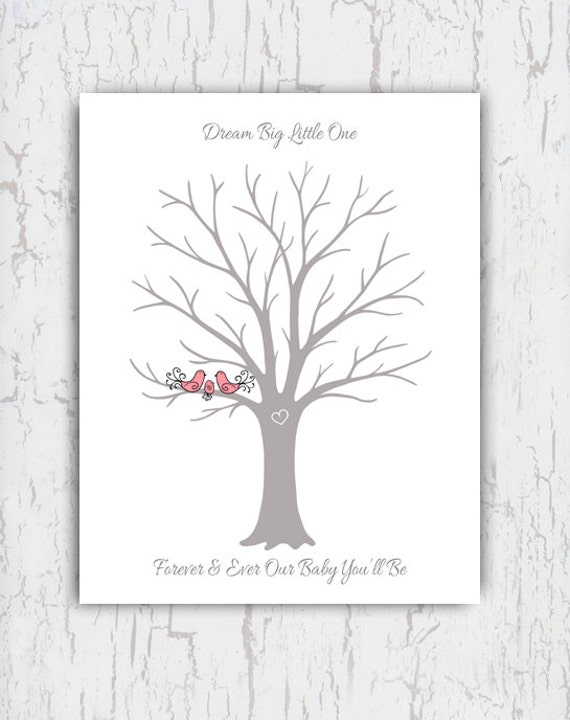 Printable File Instant Download Baby Shower Thumbprint Tree