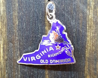 Vintage Virginia Charm with Blue Enamel