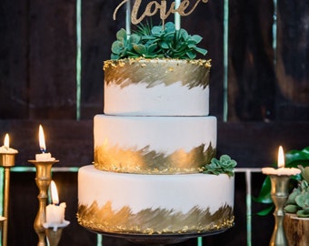 Love Wedding Cake Topper, Cake Topper, Rustic cake topper, Wedding Cake Toppers, Wedding cake, Script Cake Topper, Glittery Cake Topper