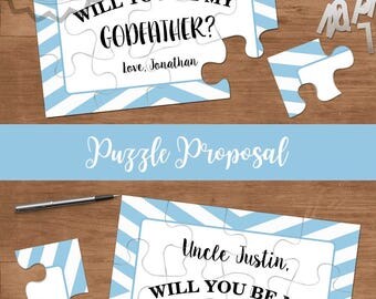 Christening Puzzle Card Godfather Gift Will You Be My Godparent Proposal Ask Godfather Christening Baptism Asking Godparents New Baby - 057